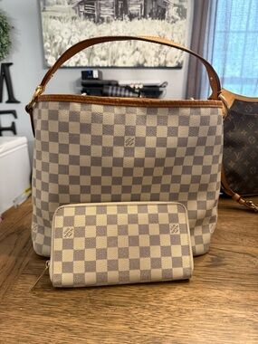 Louis vuitton Delightful pm damier azur shoulder bag WALLET NOT INCLUDED